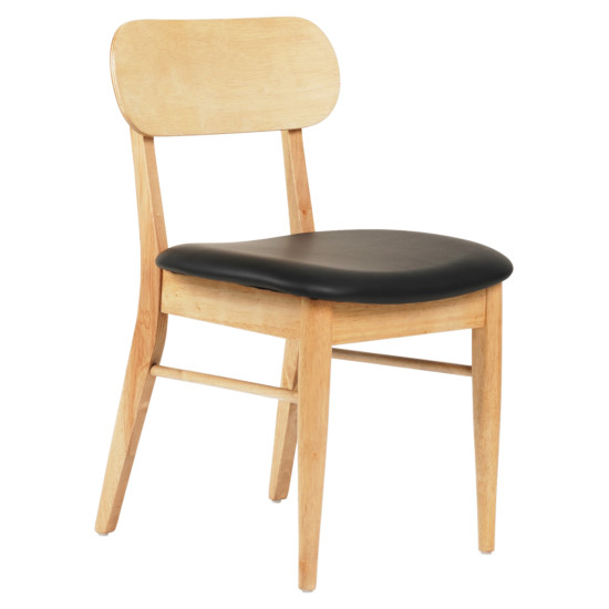 KΑΡΕΚΛΑ ΤΡΑΠΕΖΑΡΙΑΣ SEKOR HM9945.01 RUBBERWOOD-ΜΑΥΡΟ PU 50x50x80Υεκ. - 2τεμ **