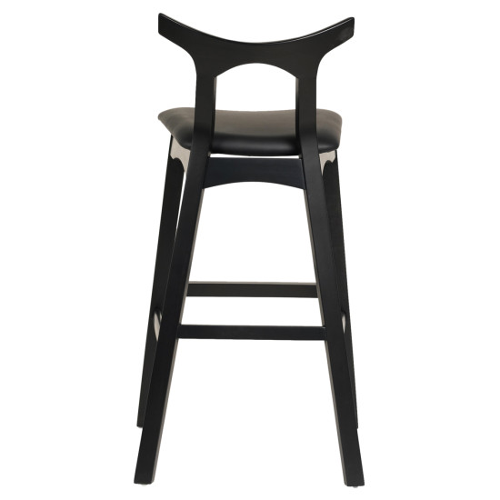 Σκαμπο μπαρ usopp hm9951.02 rubberwood & pu σε μαυρο 49x53x99,5υεκ. **
