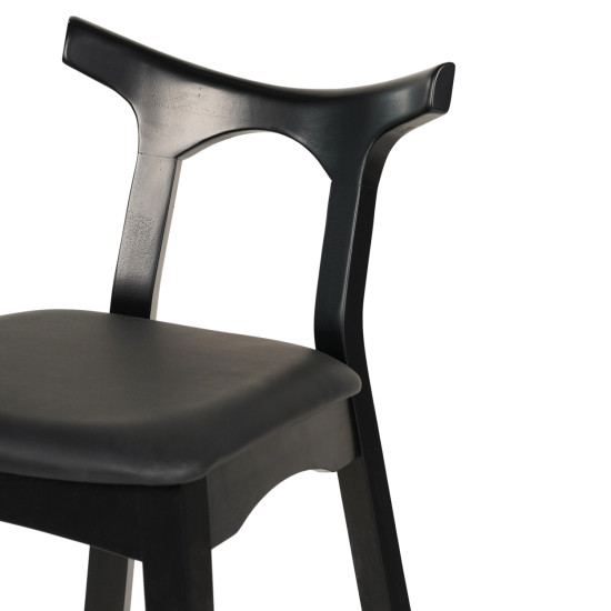 Σκαμπο μπαρ usopp hm9951.02 rubberwood & pu σε μαυρο 49x53x99,5υεκ. **