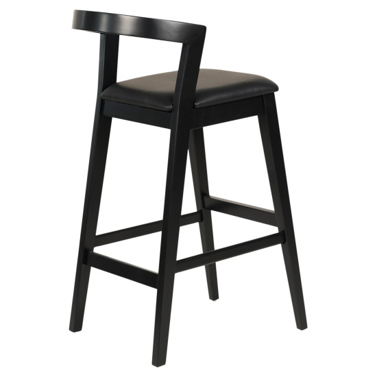 Σκαμπο μπαρ nami hm9952.02 rubberwood & pu-μαυρο 47,5x59x102,5υεκ. **