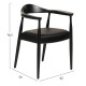 Πολυθρονα τραπεζαριασ ador hm9948.02 rubberwood και pu-μαυρο 62x54x76,5υεκ **