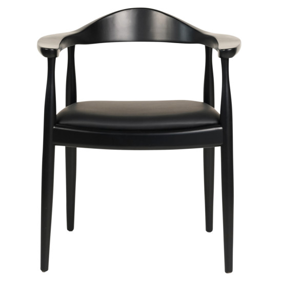 Πολυθρονα τραπεζαριασ ador hm9948.02 rubberwood και pu-μαυρο 62x54x76,5υεκ **