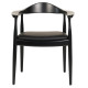 Πολυθρονα τραπεζαριασ ador hm9948.02 rubberwood και pu-μαυρο 62x54x76,5υεκ **