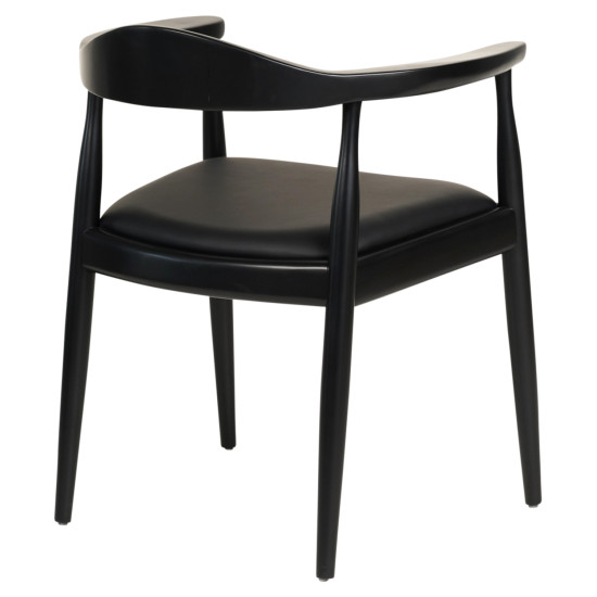 Πολυθρονα τραπεζαριασ ador hm9948.02 rubberwood και pu-μαυρο 62x54x76,5υεκ **