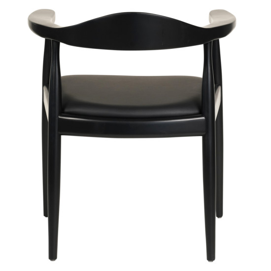 Πολυθρονα τραπεζαριασ ador hm9948.02 rubberwood και pu-μαυρο 62x54x76,5υεκ **