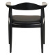 Πολυθρονα τραπεζαριασ ador hm9948.02 rubberwood και pu-μαυρο 62x54x76,5υεκ **