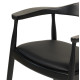 Πολυθρονα τραπεζαριασ ador hm9948.02 rubberwood και pu-μαυρο 62x54x76,5υεκ **