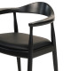 Πολυθρονα τραπεζαριασ ador hm9948.02 rubberwood και pu-μαυρο 62x54x76,5υεκ **