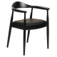 Πολυθρονα τραπεζαριασ ador hm9948.02 rubberwood και pu-μαυρο 62x54x76,5υεκ **