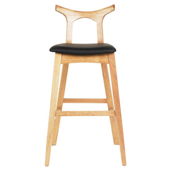 Σκαμπο μπαρ usopp hm9951.01 rubberwood σε οακ-μαυρο pu 43x41x100υεκ. **