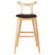 Σκαμπο μπαρ usopp hm9951.01 rubberwood σε οακ-μαυρο pu 43x41x100υεκ. **