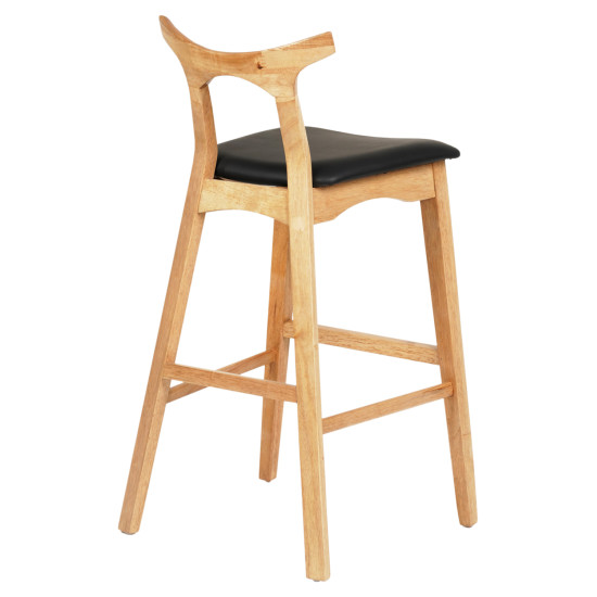 Σκαμπο μπαρ usopp hm9951.01 rubberwood σε οακ-μαυρο pu 43x41x100υεκ. **