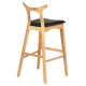 Σκαμπο μπαρ usopp hm9951.01 rubberwood σε οακ-μαυρο pu 43x41x100υεκ. **