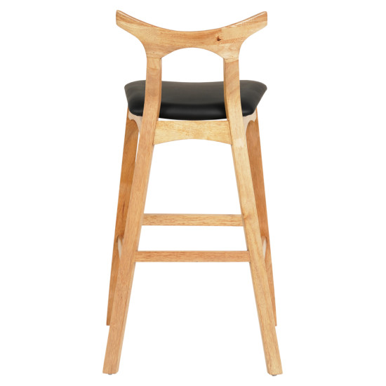 Σκαμπο μπαρ usopp hm9951.01 rubberwood σε οακ-μαυρο pu 43x41x100υεκ. **
