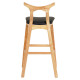 Σκαμπο μπαρ usopp hm9951.01 rubberwood σε οακ-μαυρο pu 43x41x100υεκ. **