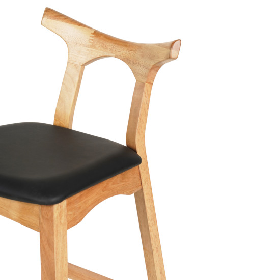 Σκαμπο μπαρ usopp hm9951.01 rubberwood σε οακ-μαυρο pu 43x41x100υεκ. **