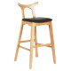 Σκαμπο μπαρ usopp hm9951.01 rubberwood σε οακ-μαυρο pu 43x41x100υεκ. **