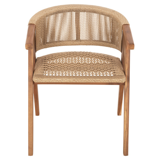 Πολυθρονα τραπεζαριασ brann hm18238 ξυλο τεακ φυσικο-σχοινi 62x58x77υεκ. **