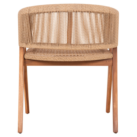 Πολυθρονα τραπεζαριασ brann hm18238 ξυλο τεακ φυσικο-σχοινi 62x58x77υεκ. **