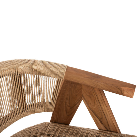 Πολυθρονα τραπεζαριασ brann hm18238 ξυλο τεακ φυσικο-σχοινi 62x58x77υεκ. **