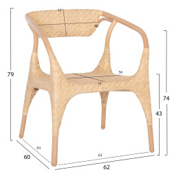 Πολυθρονα gabe εσωτ.χωρων hm9956.01 φυσικο rattan 62x60x79υεκ. ** Πολυθρονα gabe εσωτ.χωρων hm9956.01 φυσικο rattan 62x60x79υεκ. **