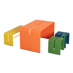 Τραπεζι τραπεζαριασ σειρα intrepid hm6330.09 αλουμινιο πορτοκαλι 121x70x70υεκ. **