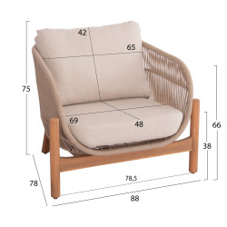 Σετ σαλονι εξ.χωρου 4τμχ sanji hm6219 ξυλο ακακιασ-αλουμινιο-σχοινι ** Σετ σαλονι εξ.χωρου 4τμχ sanji hm6219 ξυλο ακακιασ-αλουμινιο-σχοινι **