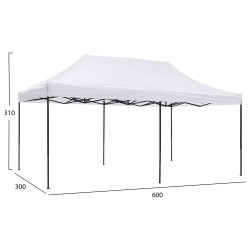 Κιοσκι/gazebo matthew hm6312 πτυσσομενο-σκελετοσ μεταλ.μαυροσ-λευκο υφασμα 3x6x3,10yμ **