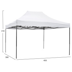 Κιοσκι/gazebo matthew hm6311 πτυσσομενο-σκελετοσ μεταλ.μαυροσ-λευκο υφασμα 3x4,5x3,10yμ **