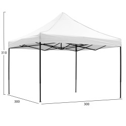 Κιοσκι/gazebo matthew hm6310 πτυσσομενο-σκελετοσ μεταλ.μαυροσ-λευκο υφασμα 3x3x3,10yμ **