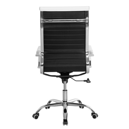 Καρεκλα γραφειου boss διευθυντου hm1059.32 λευκο pu ποδι χρωμιου 53x57x109υεκ. **