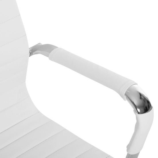 Καρεκλα γραφειου boss διευθυντου hm1059.32 λευκο pu ποδι χρωμιου 53x57x109υεκ. **