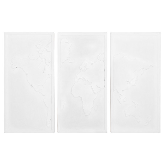 Πινακασ 3-πτυχοσ world map santorini hm4504 mdf σε υπολευκο χρωμα 180x4(πάχος)x120υεκ. **