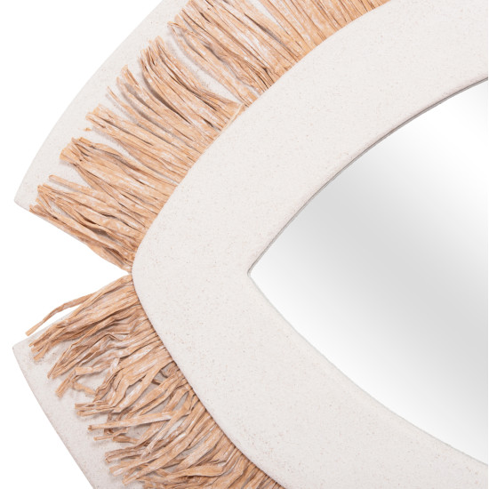 Καθρεπτησ τοιχου σειρα santorini hm4529 mdf υπολευκο-διακοσμηση σε μπεζ 81x1,8x54υεκ. **
