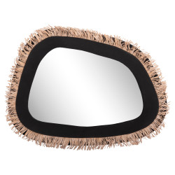 Καθρεπτησ τοιχου σειρα santorini hm4530 mdf μαυρο-διακοσμηση σε μπεζ 80x1,8x60υεκ. **