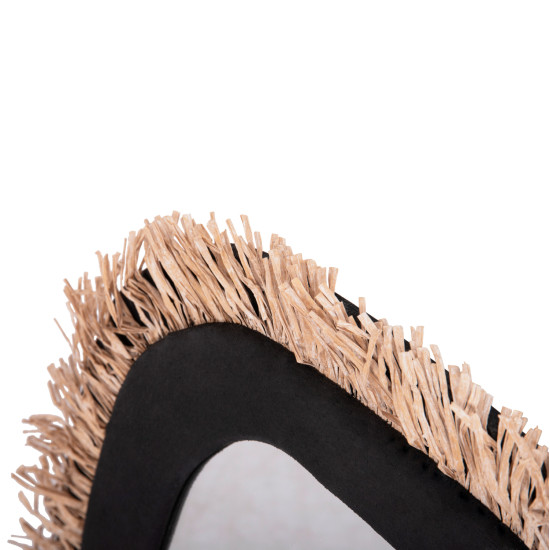 Καθρεπτησ τοιχου σειρα santorini hm4530 mdf μαυρο-διακοσμηση σε μπεζ 80x1,8x60υεκ. **