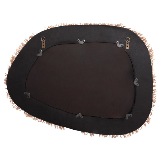 Καθρεπτησ τοιχου σειρα santorini hm4530 mdf μαυρο-διακοσμηση σε μπεζ 80x1,8x60υεκ. **