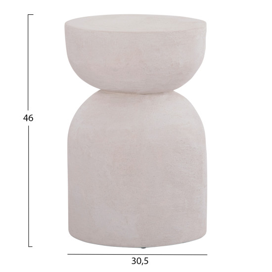 Σκαμπο σειρα santorini hm18041 πολυρητινη σε υπολευκο φ30,5x46υεκ **