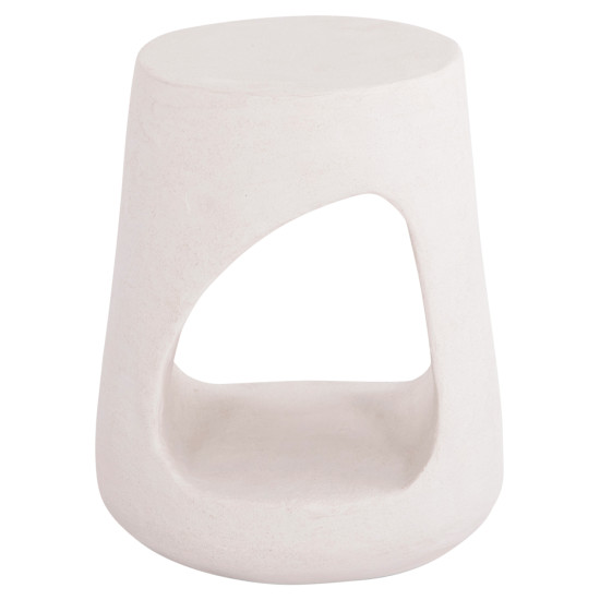 Σκαμπο στρογγυλο σειρα santorini hm18056 πολυρητινη σε υπολευκο χρωμα φ38x47yεκ. **