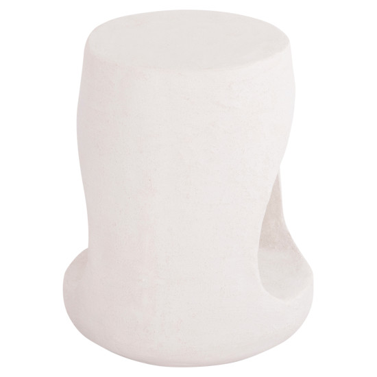 Σκαμπο στρογγυλο σειρα santorini hm18056 πολυρητινη σε υπολευκο χρωμα φ38x47yεκ. **