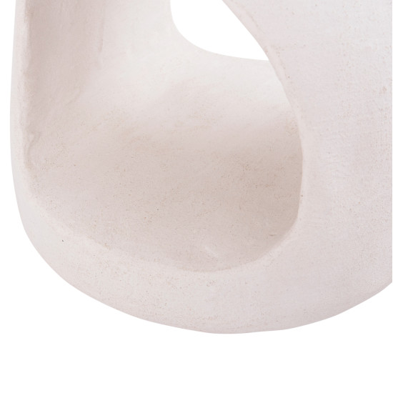 Σκαμπο στρογγυλο σειρα santorini hm18056 πολυρητινη σε υπολευκο χρωμα φ38x47yεκ. **