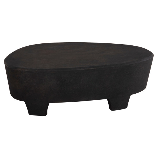 Τραπεζι σαλονιου οβαλ σειρα santorini hm18066 mdf σε μαυρο χρωμα 100x60x33υεκ. **