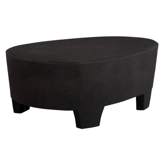 Τραπεζι σαλονιου οβαλ σειρα santorini hm18066 mdf σε μαυρο χρωμα 100x60x33υεκ. **