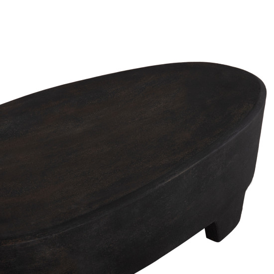 Τραπεζι σαλονιου οβαλ σειρα santorini hm18066 mdf σε μαυρο χρωμα 100x60x33υεκ. **