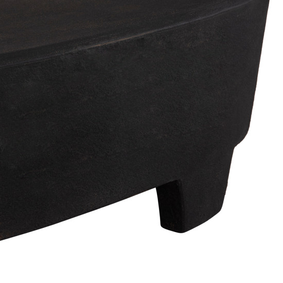 Τραπεζι σαλονιου οβαλ σειρα santorini hm18066 mdf σε μαυρο χρωμα 100x60x33υεκ. **