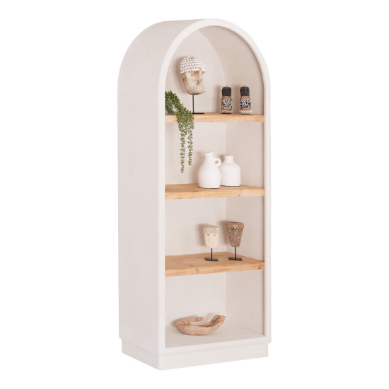 Ραφιερα σειρα santorini hm18044 mdf υπολευκο-ραφια ξυλο ελατου φυσικο 80x38x188,5υεκ. **