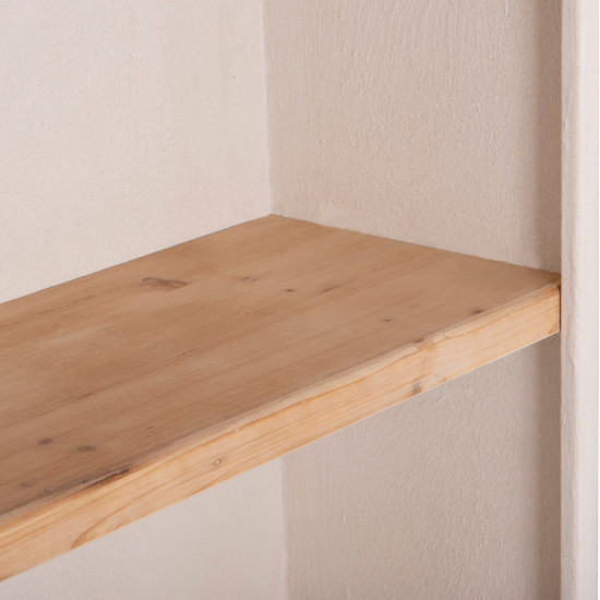Ραφιερα σειρα santorini hm18044 mdf υπολευκο-ραφια ξυλο ελατου φυσικο 80x38x188,5υεκ. **