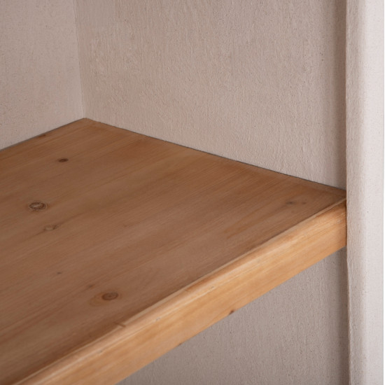 Ραφιερα σειρα santorini hm18045 mdf υπολευκο-ραφια ξυλο ελατου φυσικο 60x38,5x179υεκ. **