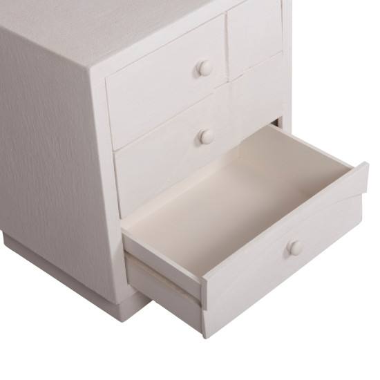 Κομοδινο σειρα santorini hm18047 mdf σε υπολευκο χρωμα-3 συρταρia 48x38x55,5υεκ. **
