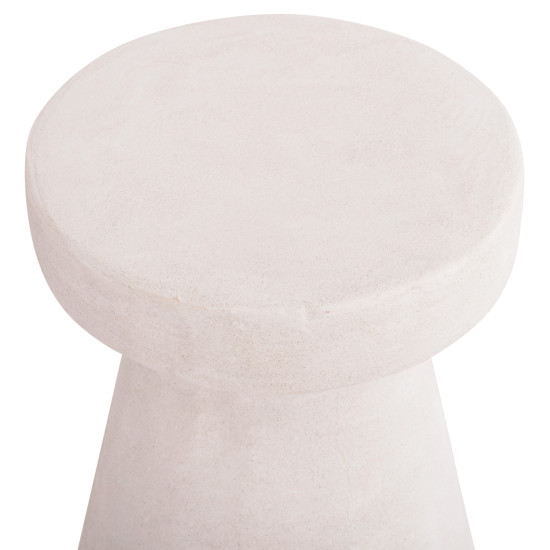 Σκαμπο στρογγυλο σειρα santorini hm18057 πολυρητινη σε υπολευκο χρωμα φ32x46υεκ. **